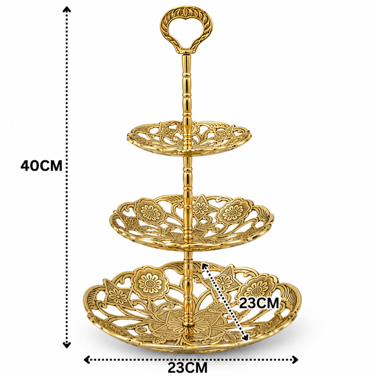 Handcrafted Brass Dry Fruit Stand – Decorative Peetal Dry Fruit Box &amp; Serving Tray for Home Décor, Festive Serving &amp; Gifting  Product Description 15.5 Inch