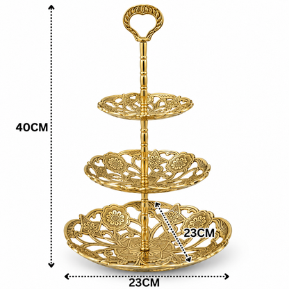 Handcrafted Brass Dry Fruit Stand – Decorative Peetal Dry Fruit Box &amp; Serving Tray for Home Décor, Festive Serving &amp; Gifting  Product Description 15.5 Inch