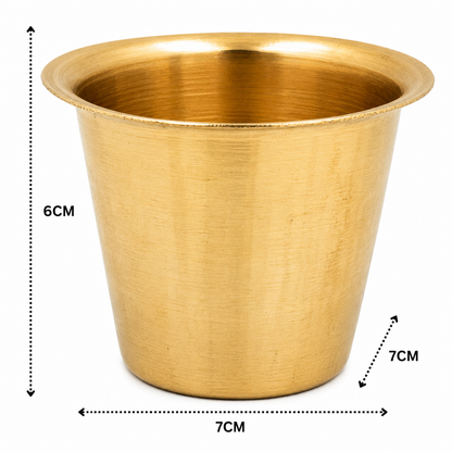 Brass Tumbler – Peetal Tea &amp; Coffee Cup with Heat Retention for Café, Restaurant, Home &amp; Coffee Counter Display 2.5 Inch