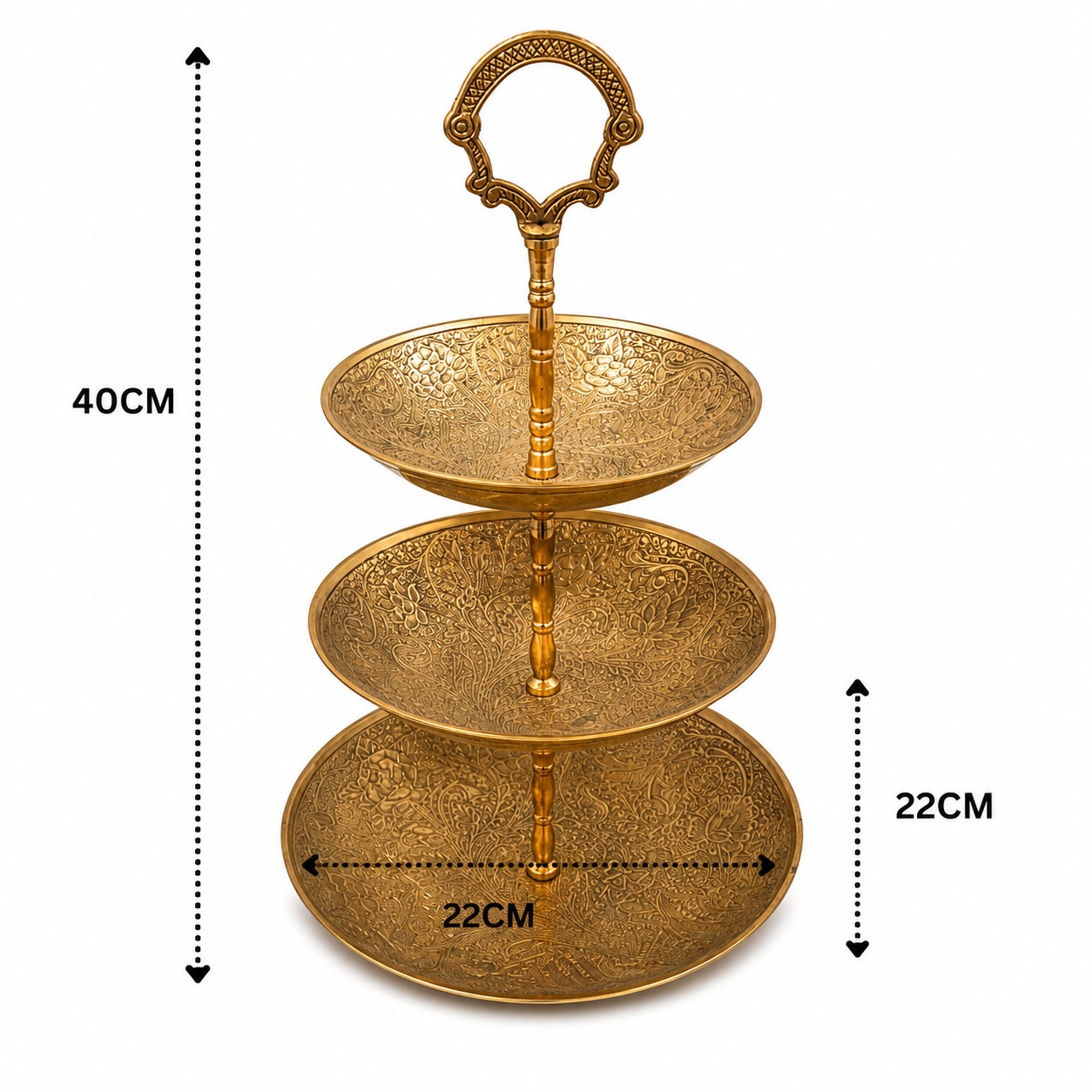 Brass Fruit Bowl Stand – Traditional Peetal Decorative Fruit Bowl for Dining Table, Home Décor &amp; Centerpiece 15.5 Inch