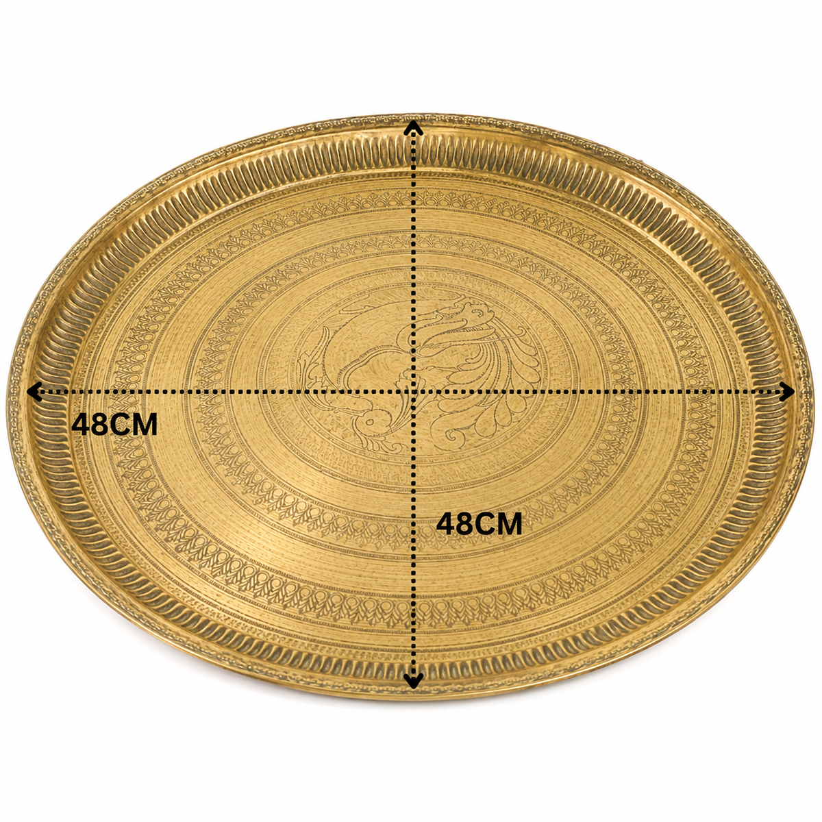 Traditional Brass Pooja Thali – Peetal Aarti Plate (Pital Puja Thambalam) for Hindu Worship &amp; Temple Rituals 1.5 Inch