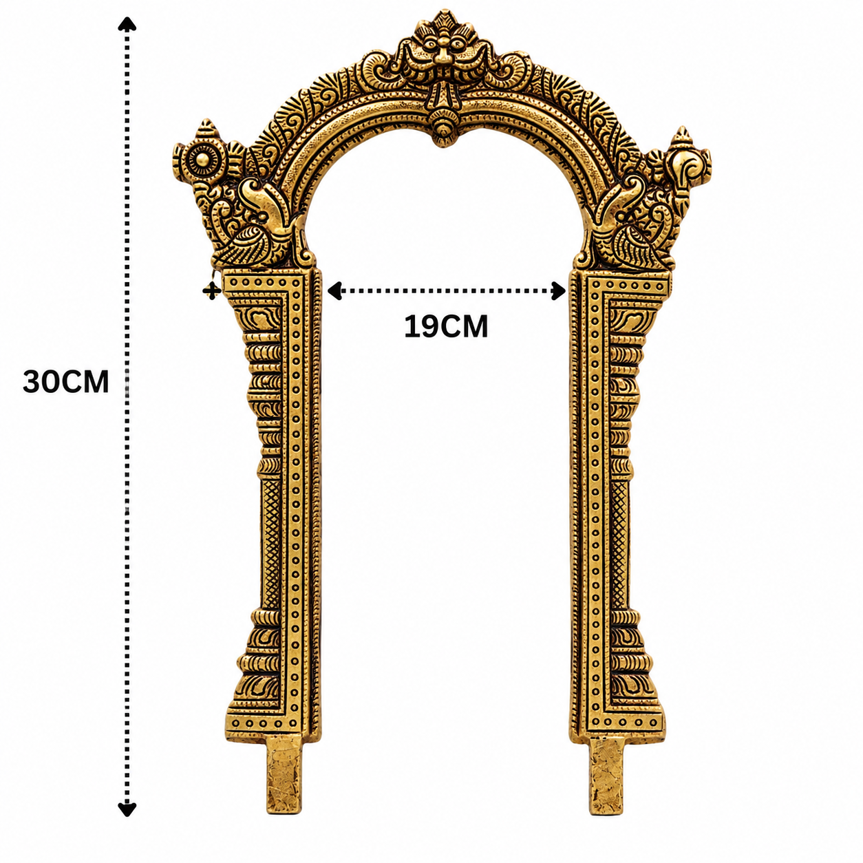 Brass Prabhavali for God Idols – Handcrafted Arch Backdrop Wall Hanging for Home Temple, Deity Décor &amp; Spiritual Ambience 12 Inch