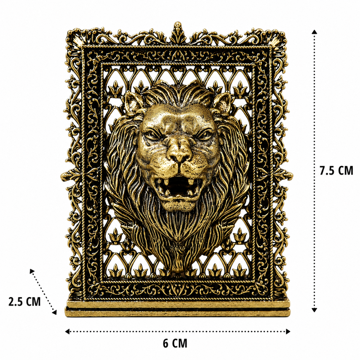 Brass Lion Face Panel – Fine Handcrafted - Handcrafted Pooja Decor by The Brasstown - Lifestyle Setup