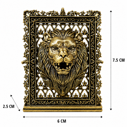 Brass Lion Face Panel – Fine Handcrafted - Handcrafted Pooja Decor by The Brasstown - Lifestyle Setup