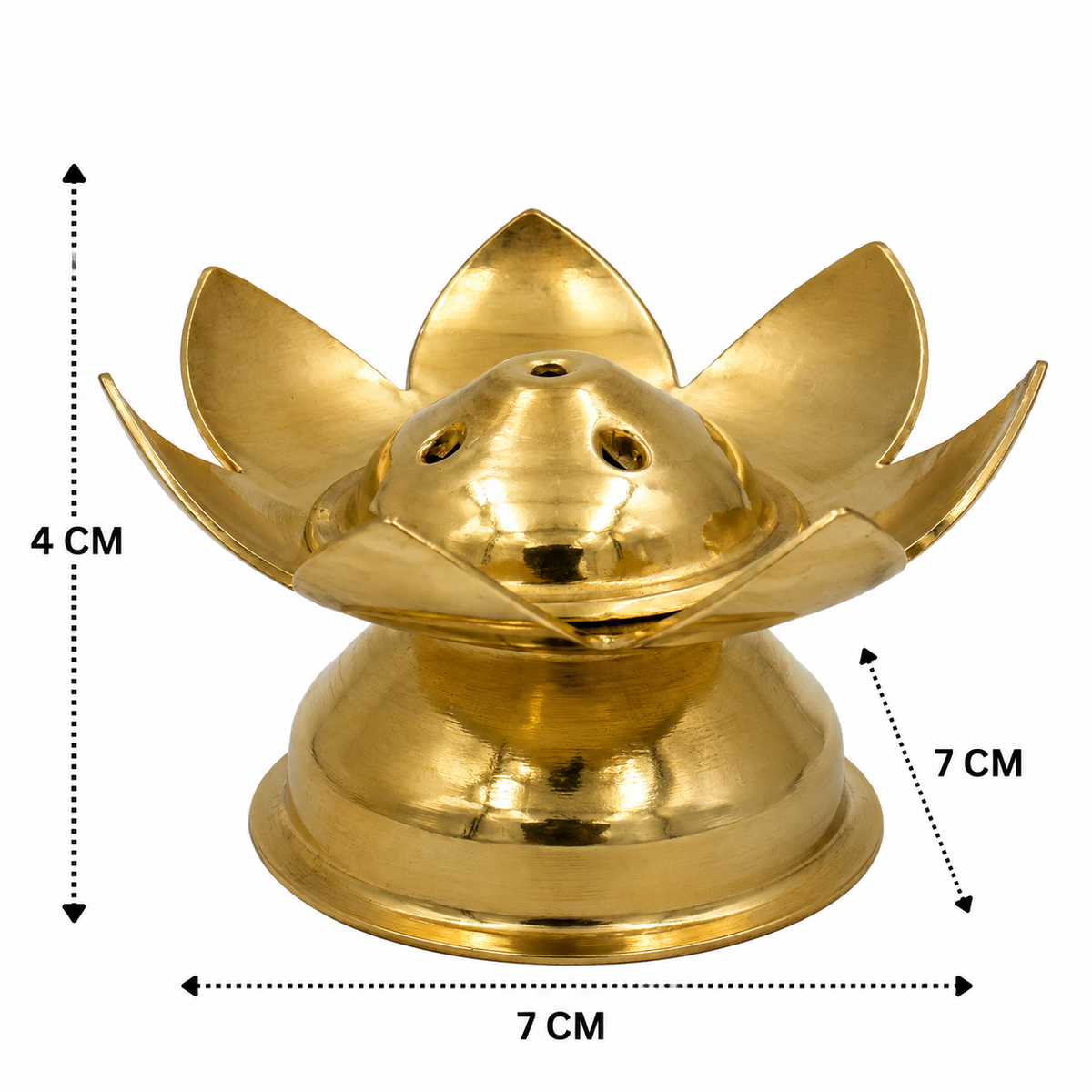 Brass Lotus Agarbatti Holder – Peetal Incense Stick &amp; Dhoopbatti Stand for Pooja Room, Temple &amp; Home Décor 1.5 Inch