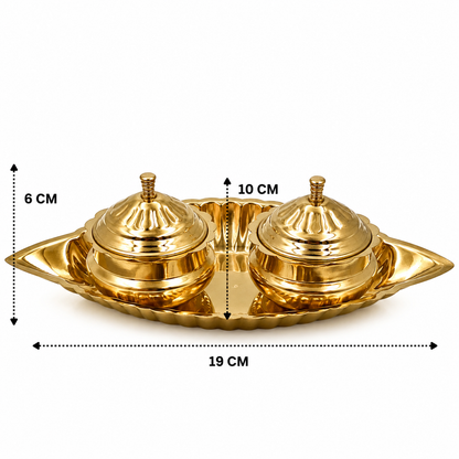 Traditional Handcrafted Brass Kumkum Bowl – Traditional Peetal Kumkum Holder for Pooja, Temple &amp; Home Décor 2.5 Inch