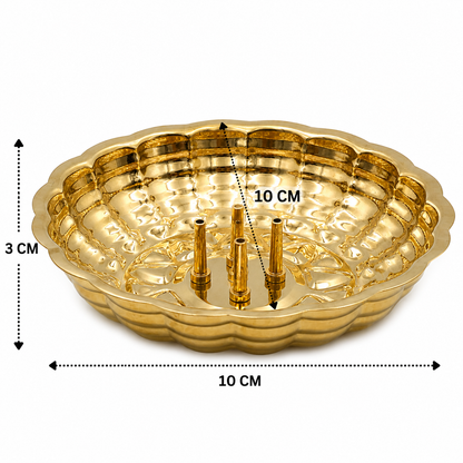 Handcrafted Brass Agarbatti Holder Plate – Brass Peetal Incense Stick &amp; Dhoopbatti Stand for Pooja Room, Temple &amp; Home Décor 1 Inch