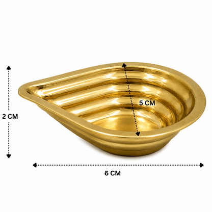 Brass Deepam Diya – Traditional Kuthu Vilakku Samai, Nilavilakku Oil Lamp for Puja, Aarti &amp; Temple Décor 1  Inch