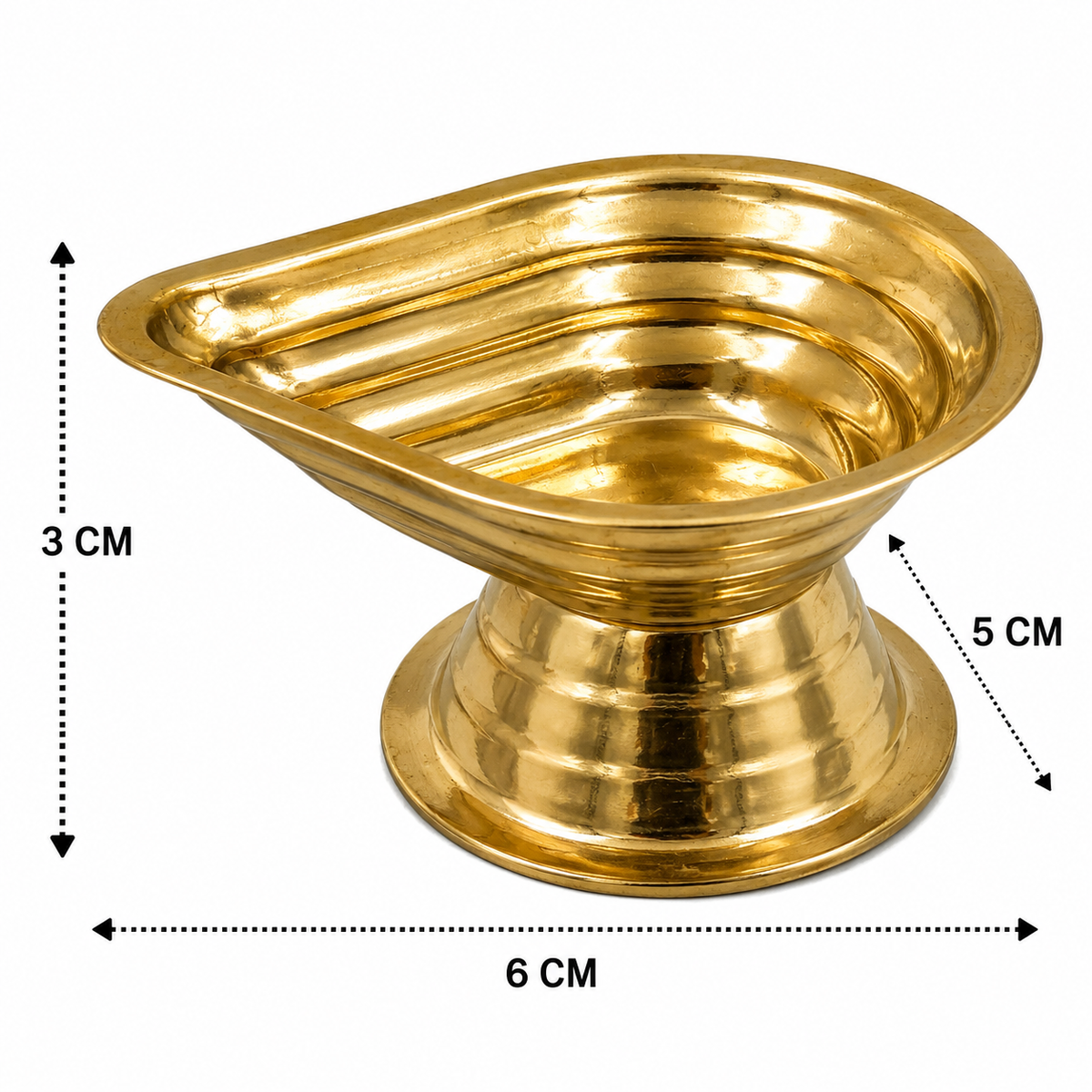 Handcrafted Brass Deepam Diya – Traditional Kuthu Vilakku Samai, Nilavilakku Oil Lamp for Puja, Aarti &amp; Temple Décor 1  Inch