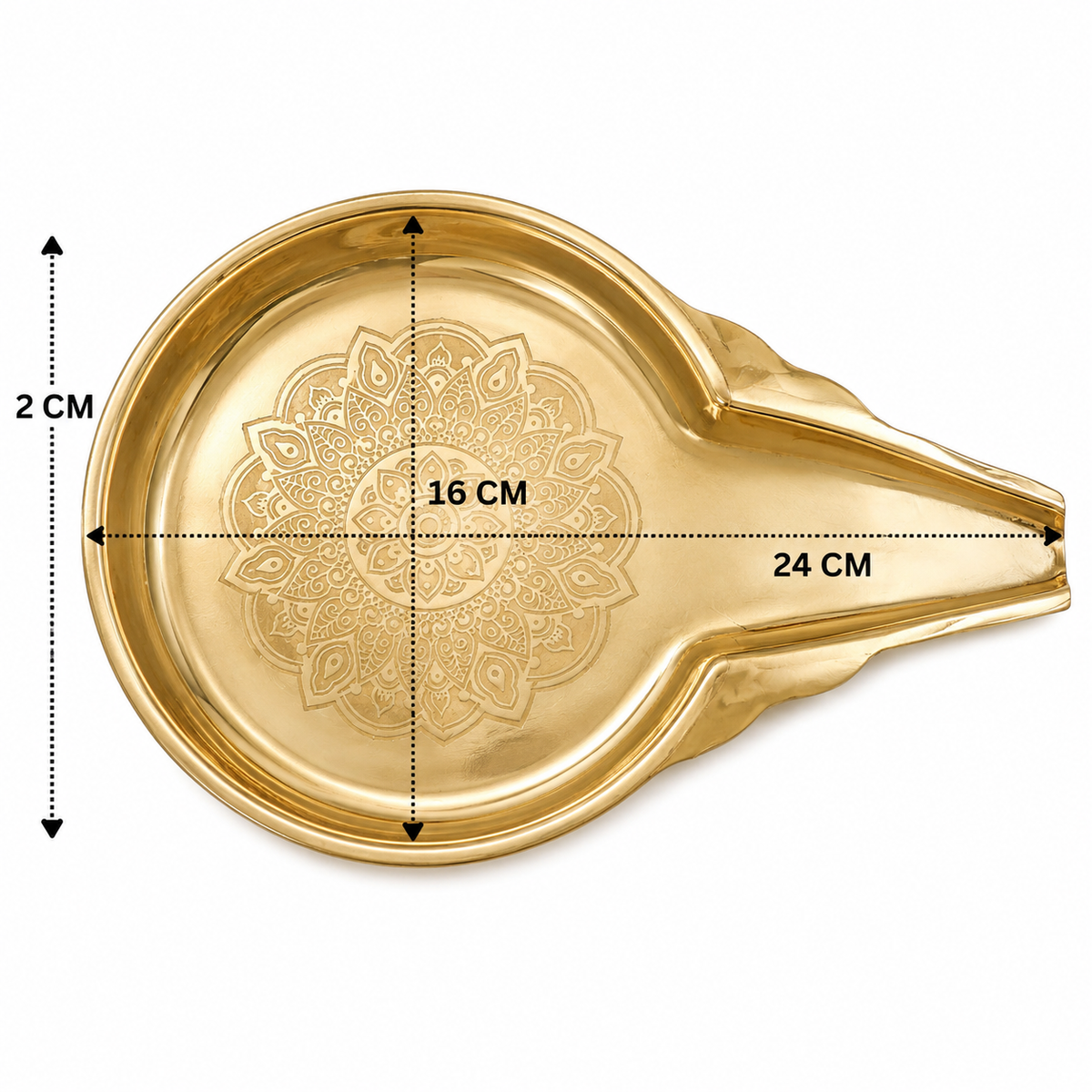 Brass Abhisheka Patra – Traditional Abhishekam Somasutra Vessel for Deity Worship, Mandir Rituals &amp; Home Puja 1 Inch