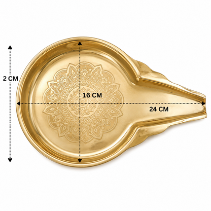 Brass Abhisheka Patra – Traditional Abhishekam Somasutra Vessel for Deity Worship, Mandir Rituals &amp; Home Puja 1 Inch