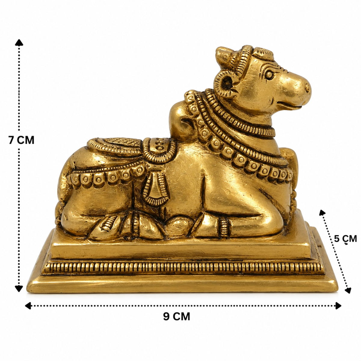 Brass Shiva’s Nandi Sculpture Idol – Sacred Nandi Statue for Puja &amp; Home Mandir Décor 3 Inch