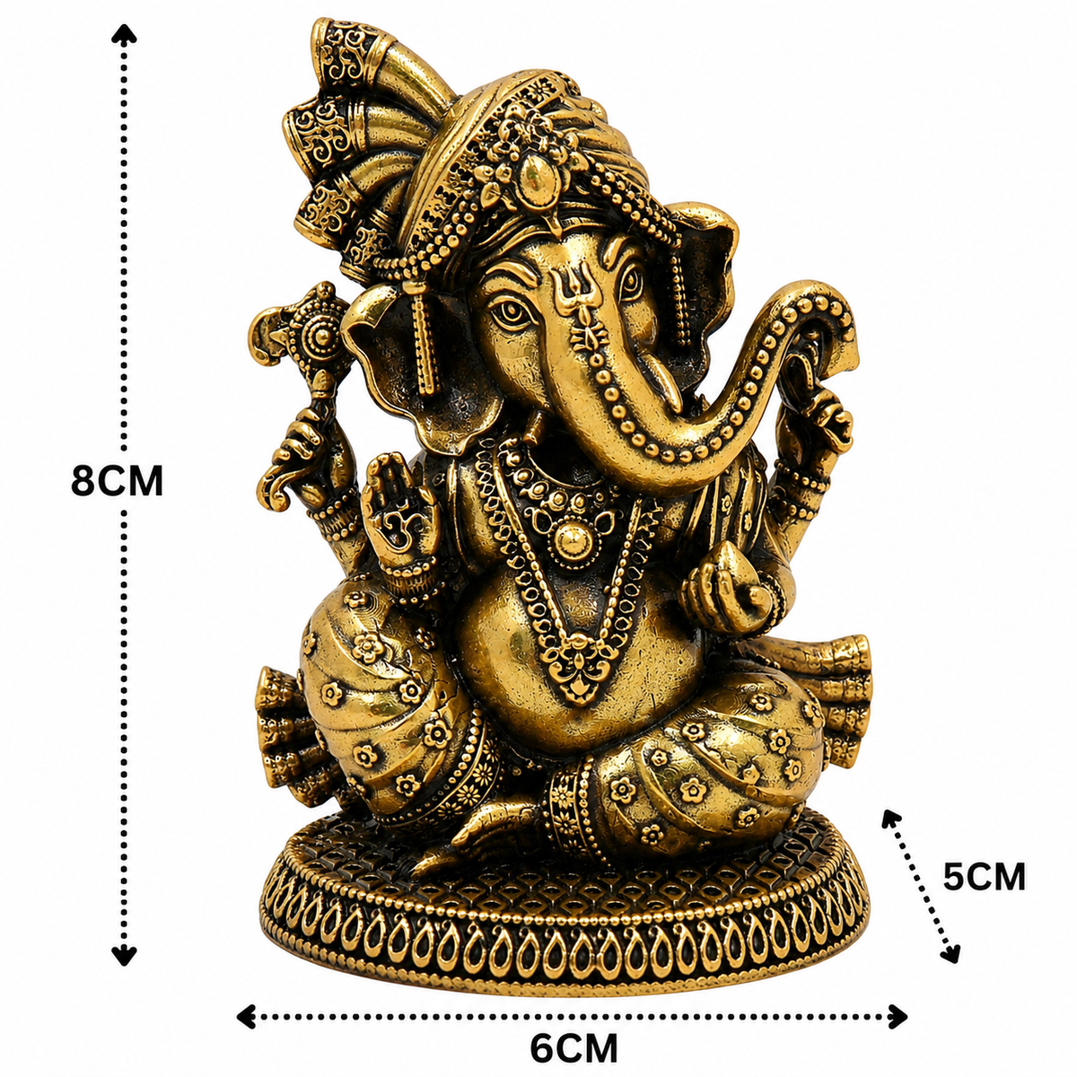 Handcrafted Brass Ganesha Idol – Vinayak / Ganapati / Siddhivinayak Murti for Home Temple &amp; Decor 3 Inch