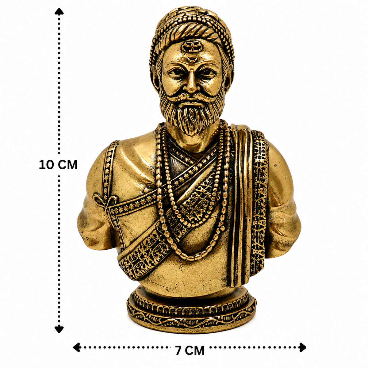 Brass Shivaji Maharaj Idol – Chhatrapati Shivaji Murti, Raje Shivaji Bhonsle Statue for Home Décor, Office &amp; Gifting 4 Inch