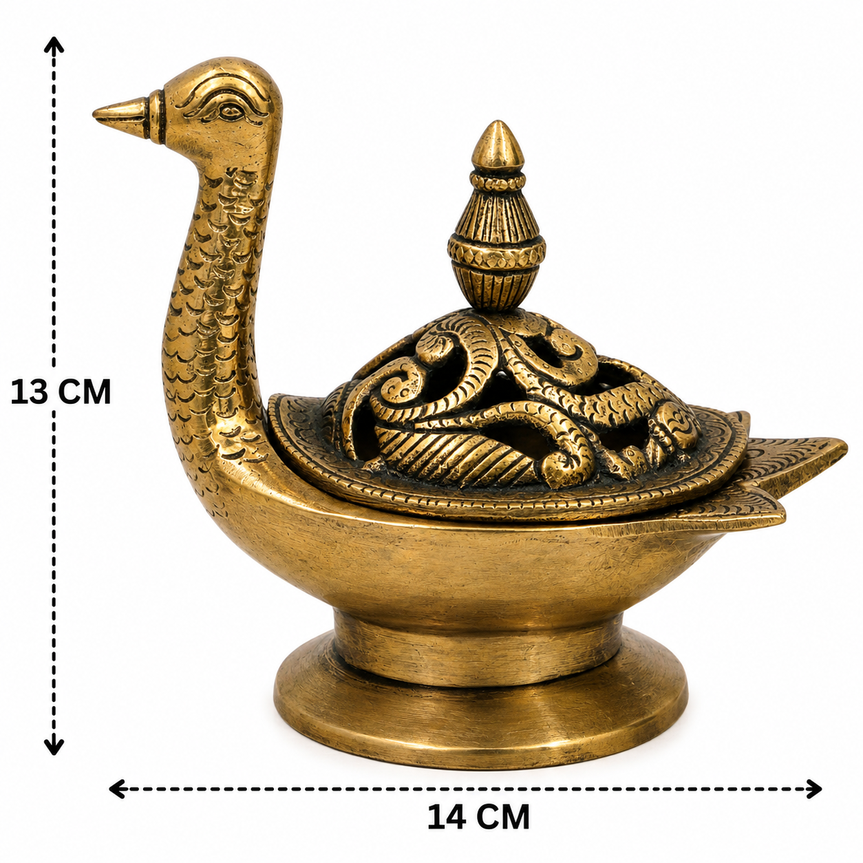 Brass Peacock Dhoop Dani - Handcrafted Pooja Decor by The Brasstown - Lifestyle Setup