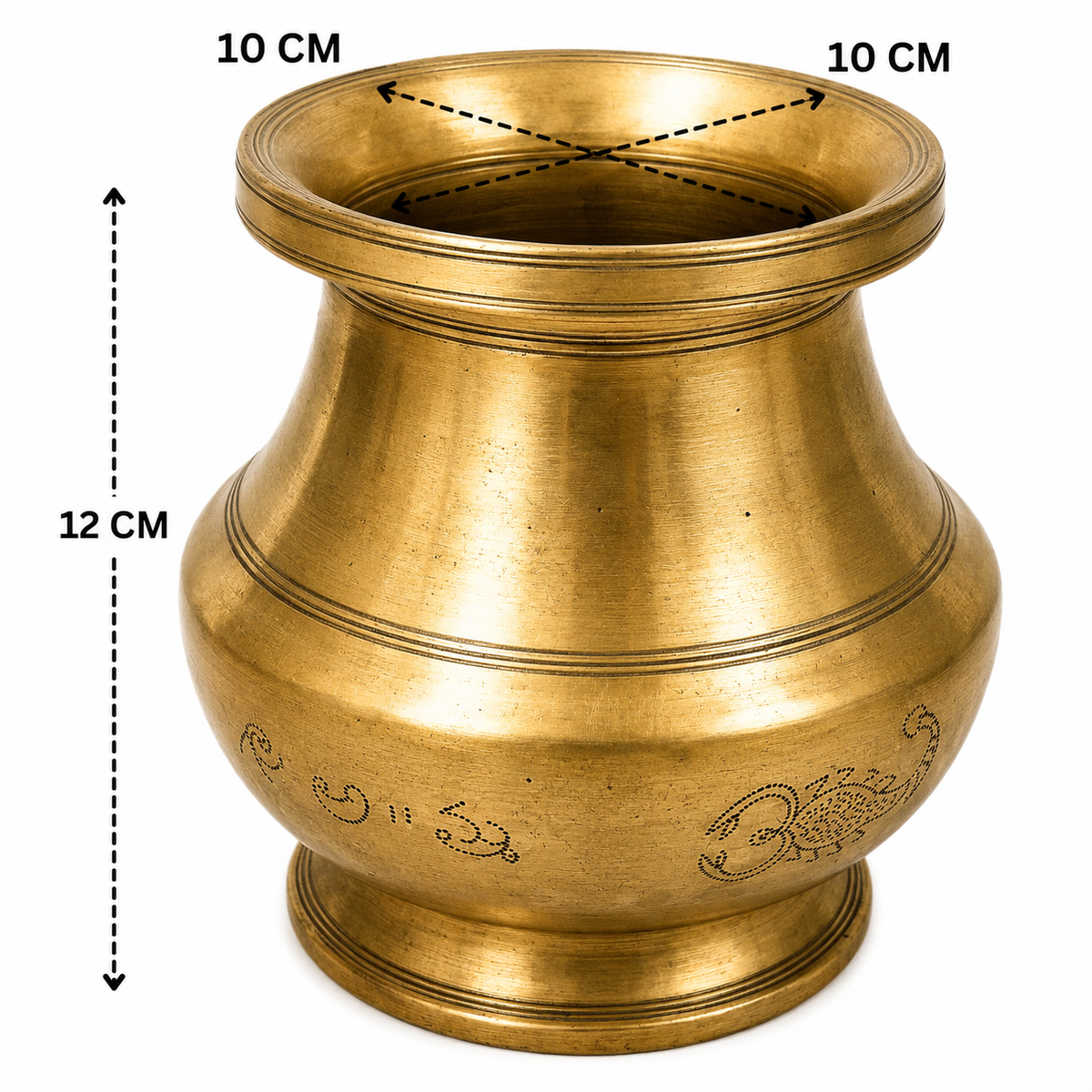 Brass Vintage Brass Pooja Kalash - Handcrafted - Handcrafted Pooja Decor by The Brasstown - Lifestyle Setup