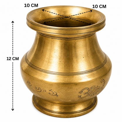 Brass Vintage Brass Pooja Kalash - Handcrafted - Handcrafted Pooja Decor by The Brasstown - Lifestyle Setup