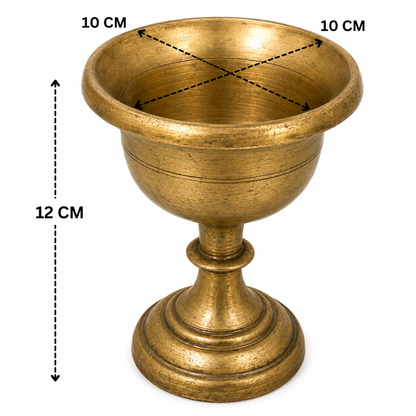 Brass Vintage Brass Glass Pot Kalash for - Handcrafted Pooja Decor by The Brasstown - Lifestyle Setup