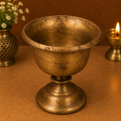 Brass Vintage Brass Lota Kalash Kumbha for - Handcrafted Pooja Decor by The Brasstown