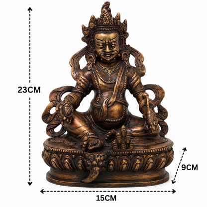 Unique Handcrafted Brass Kubera Idol – Handcrafted Vaishravana Wealth Murti for Vastu, Pooja, Home Mandir, Décor &amp; Spiritual Gifting 9 Inch