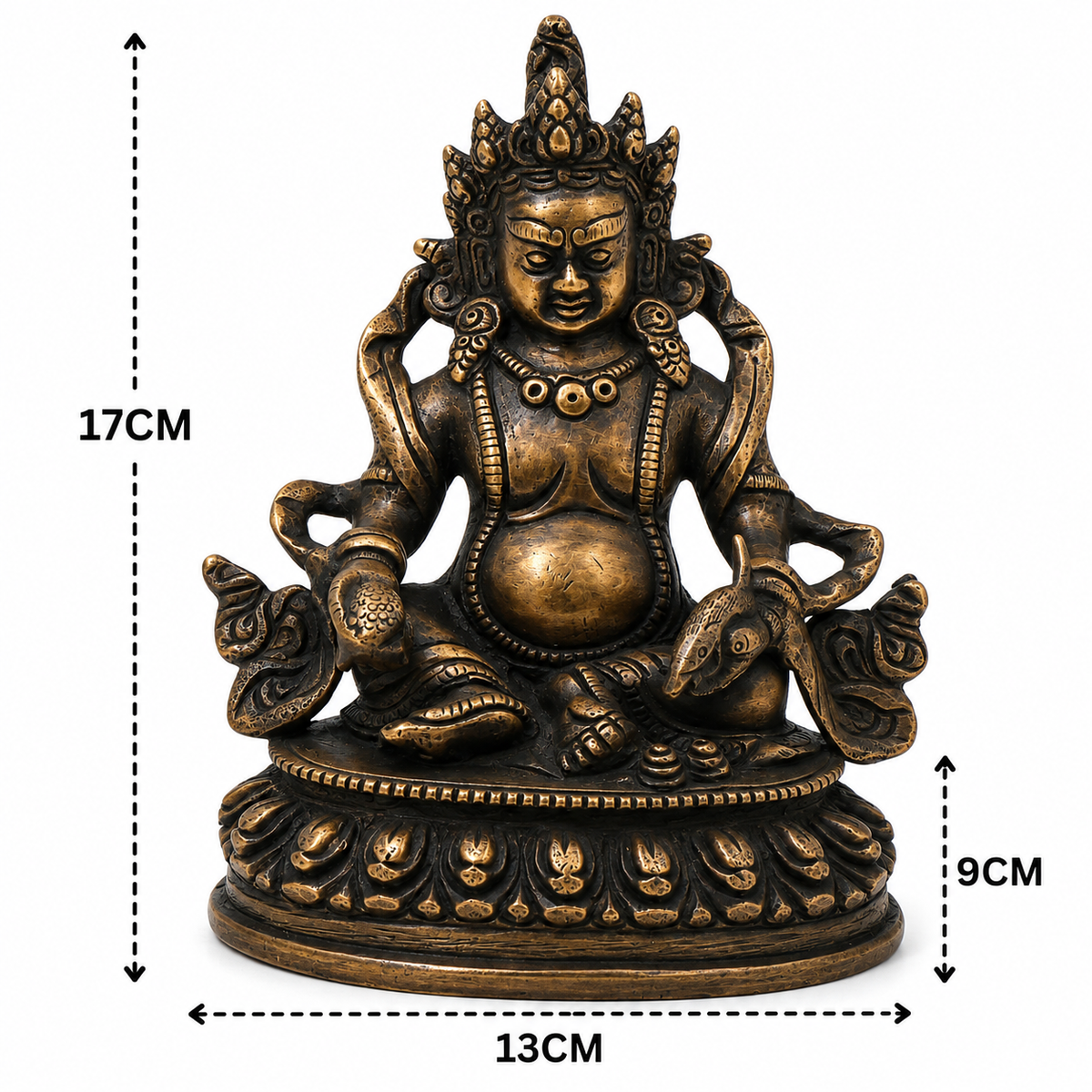 Brass Kubera Idol – Handcrafted Vaishravana Wealth - Handcrafted Pooja Decor by The Brasstown - Lifestyle Setup