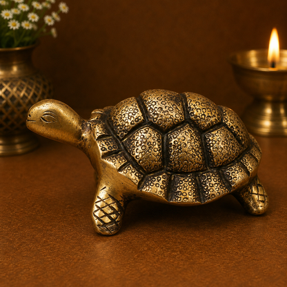 Brass Tortoise Sculpture (Kurma) – Vastu &amp; - Handcrafted Pooja Decor by The Brasstown