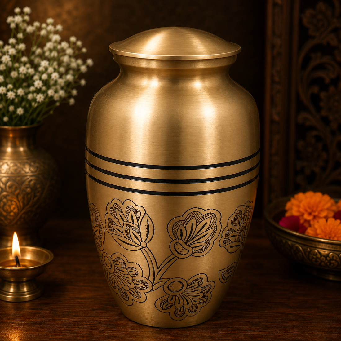 Handcrafted Brass Traditional Multipurpose Box – Traditional Peetal Decorative Storage Peti Organizer for Home Décor, Pooja, Jewelry &amp; Gifting (Gold Finish) 10 Inch