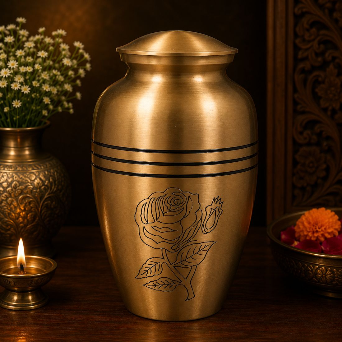 Brass Handcrafted Traditional Multipurpose Box – Unique Peetal Decorative Storage Peti Organizer for Home Décor, Pooja, Jewelry &amp; Gifting (Gold Finish) 10 Inch
