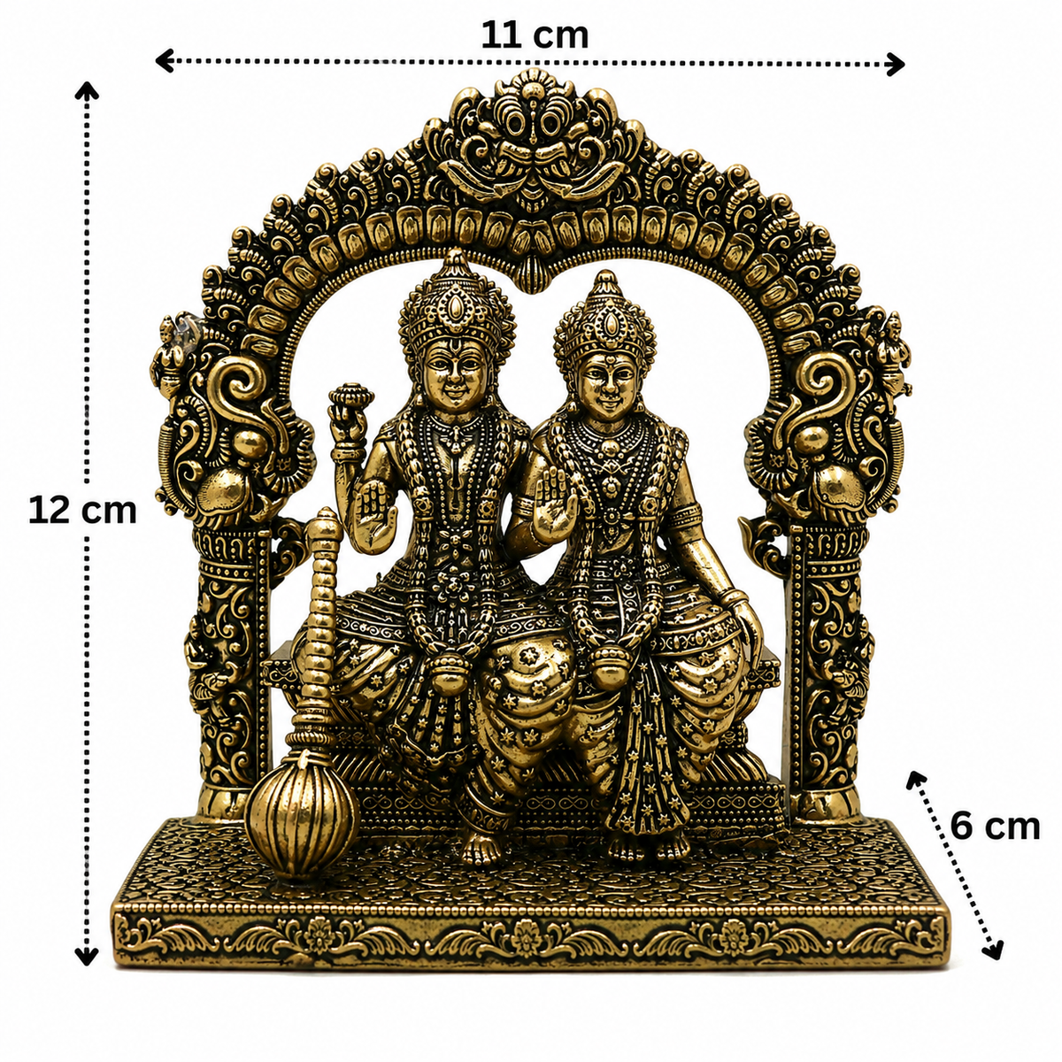 Brass Lord Vishnu and Goddess Lakshmi Idol - Handcrafted Pooja Decor by The Brasstown - Lifestyle Setup