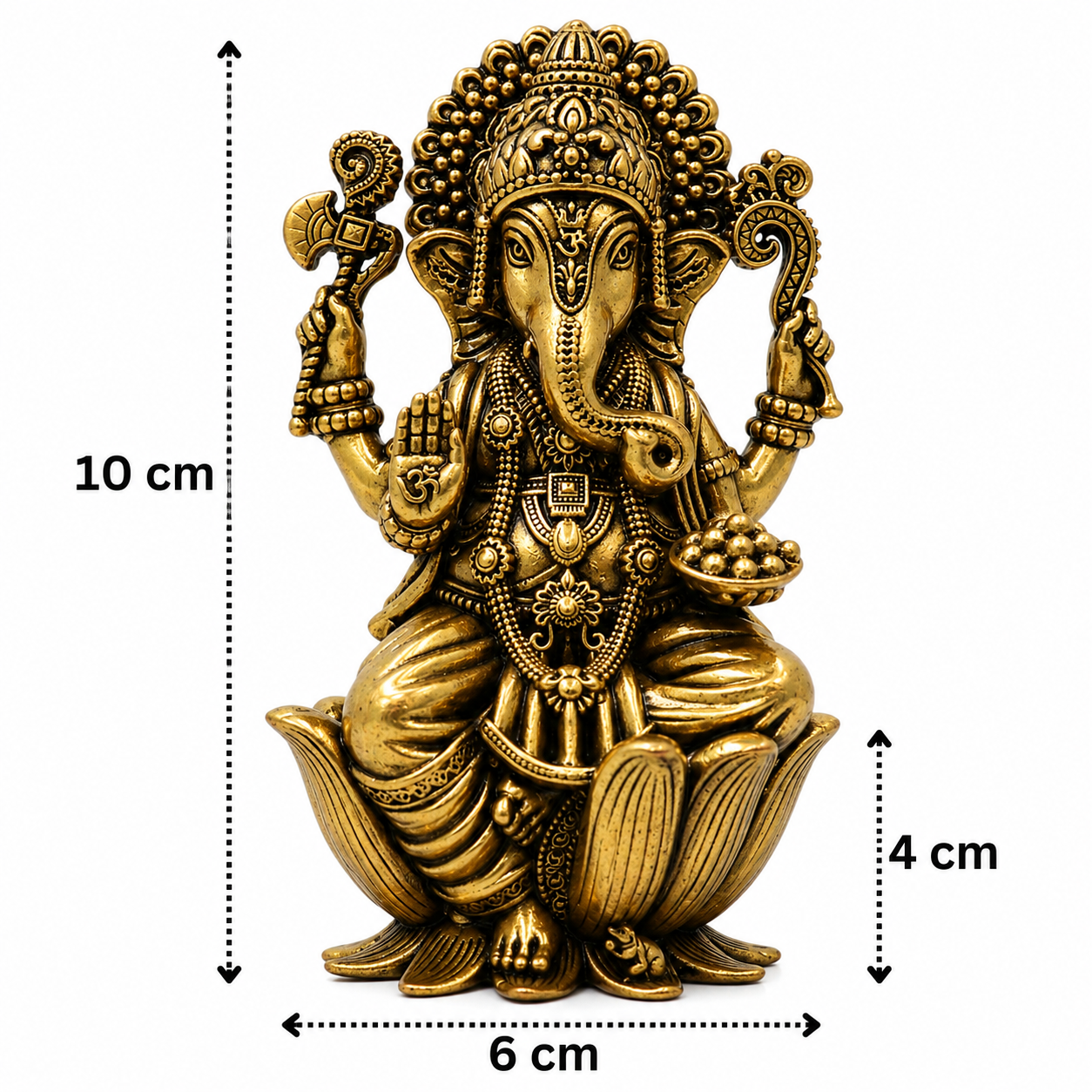 Brass Ganpati Bappa Idol – Unique Lord - Handcrafted Pooja Decor by The Brasstown - Lifestyle Setup