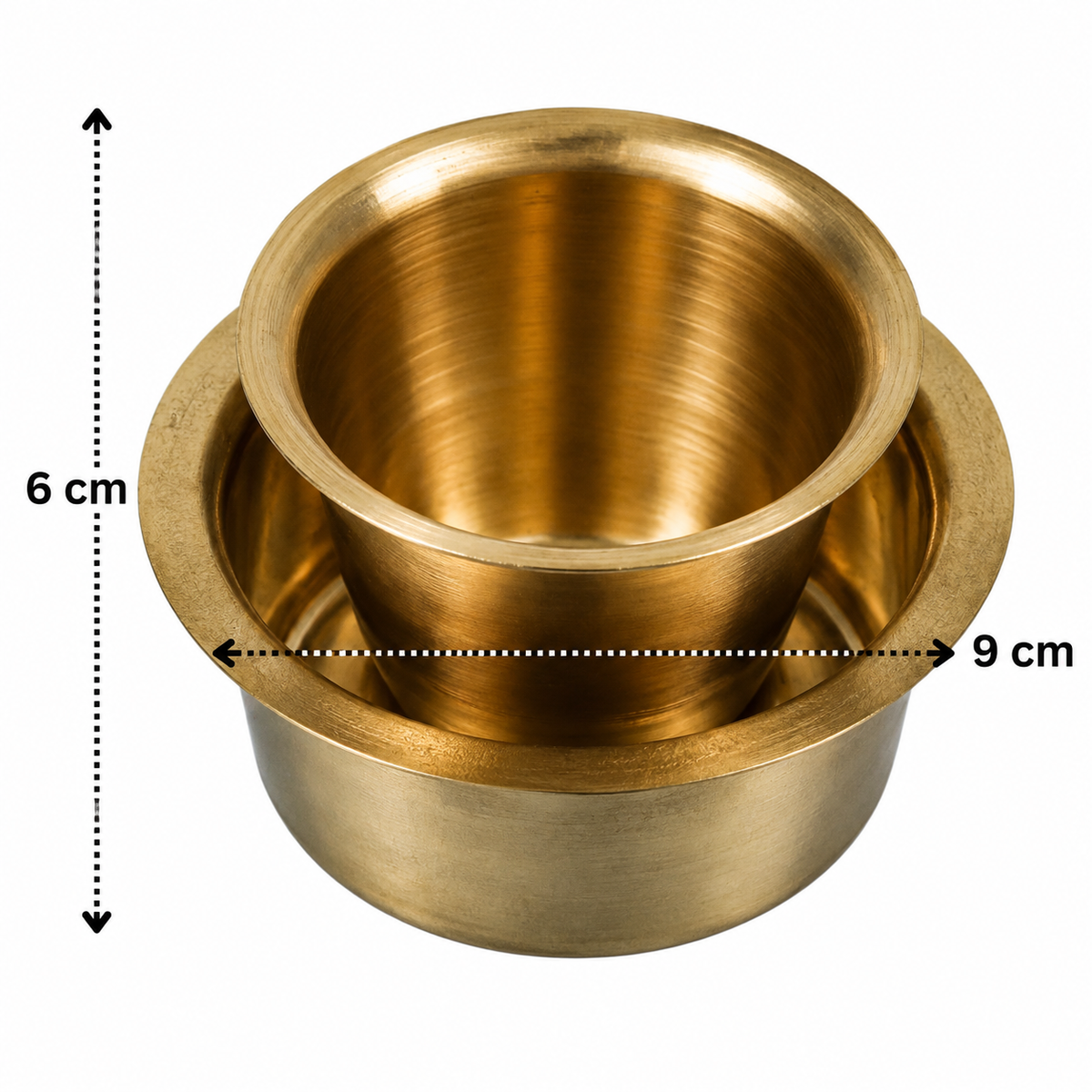 Brass Cup with Lid Hot Case - Handcrafted Pooja Decor by The Brasstown - Lifestyle Setup