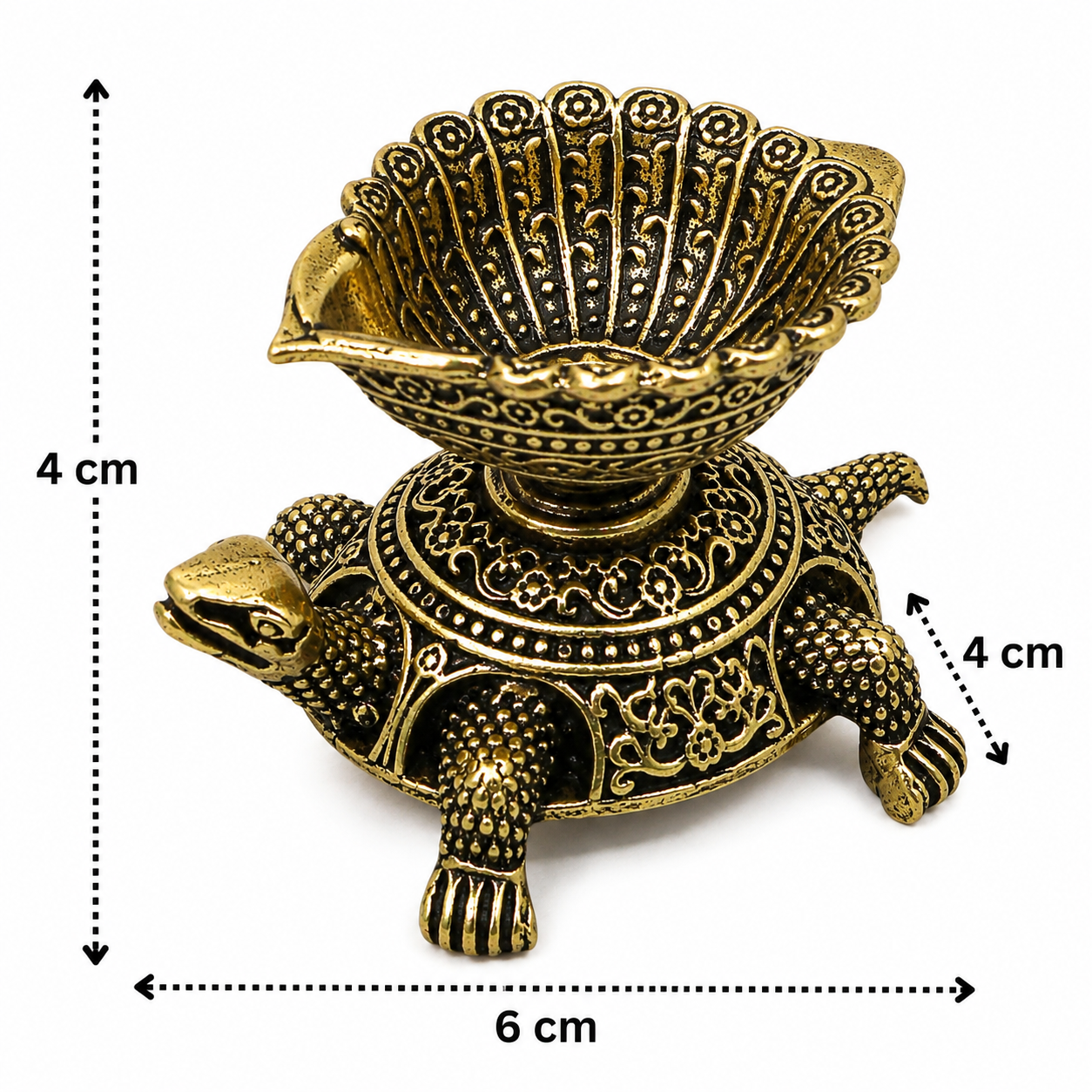 Brass Tortoise Lamp – Decorative Puja Oil - Handcrafted Pooja Decor by The Brasstown - Lifestyle Setup