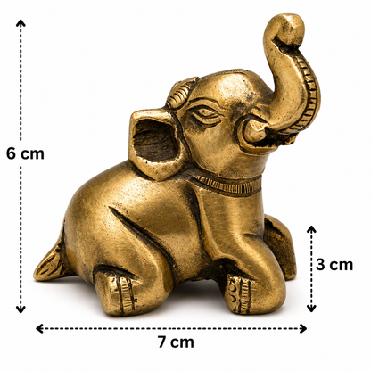 Brass Baby Gaja Elephant Idol – Decorative - Handcrafted Pooja Decor by The Brasstown - Lifestyle Setup
