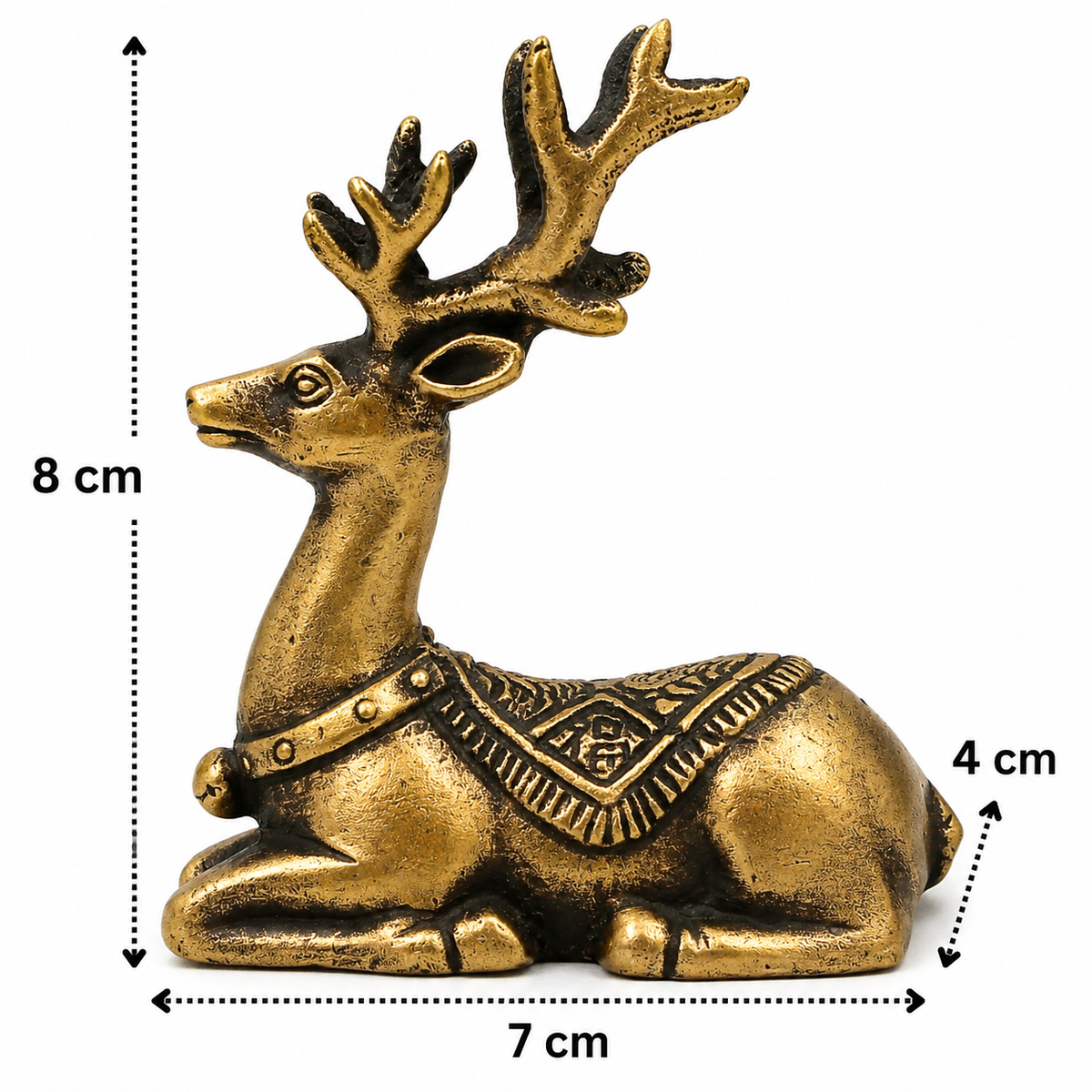 Brass Sitting Deer Idol – Decorative Deer - Handcrafted Pooja Decor by The Brasstown - Lifestyle Setup