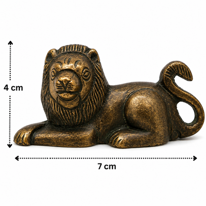 Brass Lion Set of 2 Simha Idol - Handcrafted Pooja Decor by The Brasstown - Lifestyle Setup