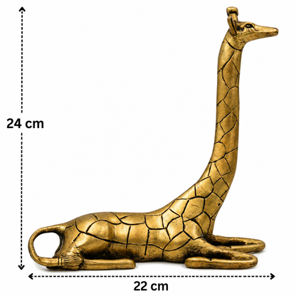 Brass Exquisite Giraffe Idol Statue – Handcrafted - Handcrafted Pooja Decor by The Brasstown - Lifestyle Setup