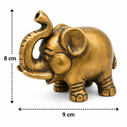 Brass Baby Elephant Idol – Gaja Murti - Handcrafted Pooja Decor by The Brasstown - Lifestyle Setup