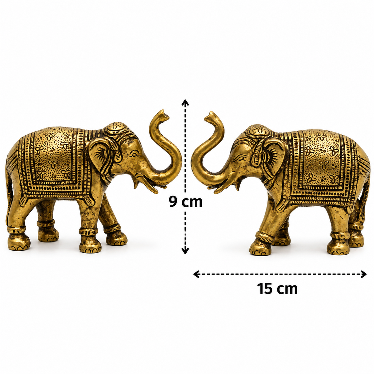 Brass Elephant Idol – Gaja Murti, Hasti - Handcrafted Pooja Decor by The Brasstown - Lifestyle Setup