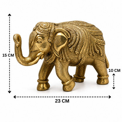 Brass Elephant Idol (Gajraj) – Handcrafted Decorative - Handcrafted Pooja Decor by The Brasstown - Lifestyle Setup