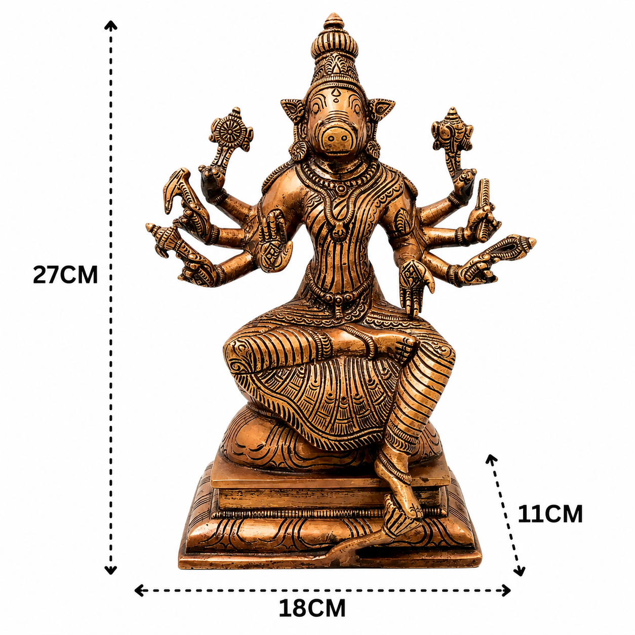 Brass Varahi Devi Idol – Handcrafted Traditional - Handcrafted Pooja Decor by The Brasstown - Lifestyle Setup