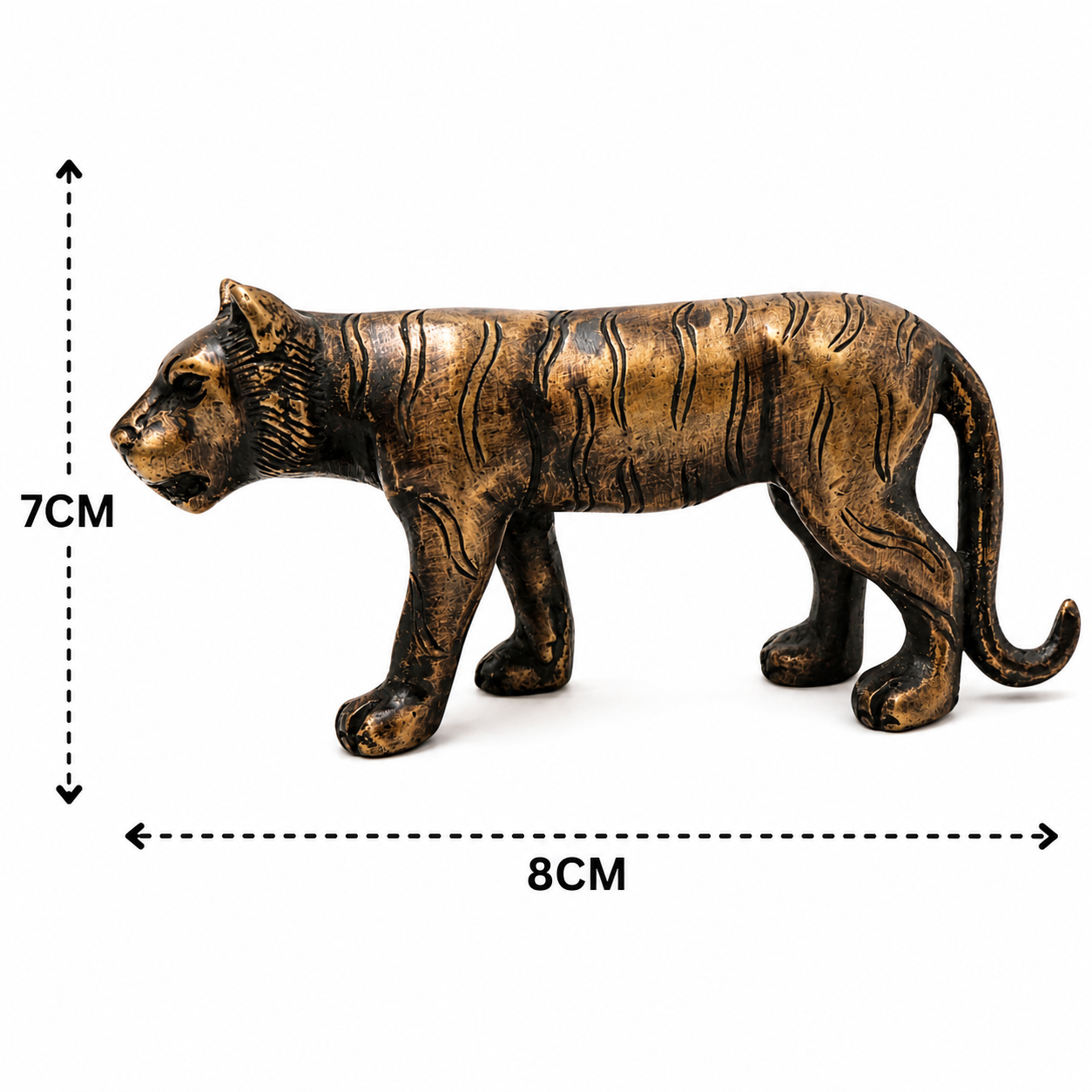 Brass Royal Tiger Idol – Royal Bengal - Handcrafted Pooja Decor by The Brasstown - Lifestyle Setup