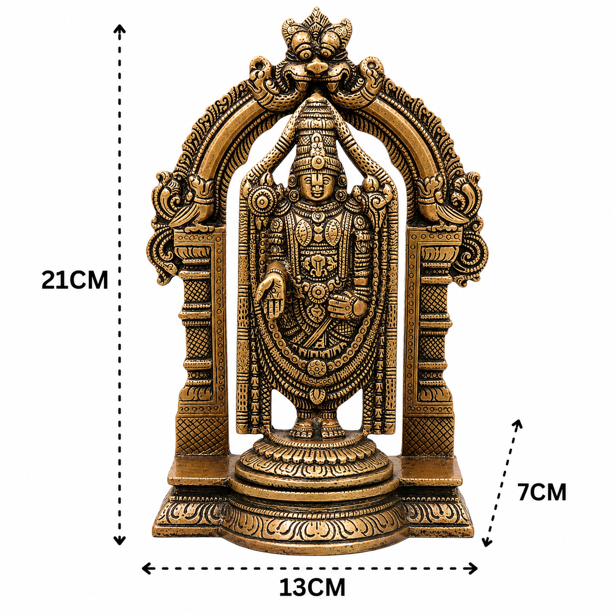 Brass Venkateswara Balaji Govinda Tirupati Idol - Handcrafted Pooja Decor by The Brasstown - Lifestyle Setup
