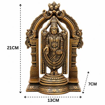 Brass Venkateswara Balaji Govinda Tirupati Idol - Handcrafted Pooja Decor by The Brasstown - Lifestyle Setup