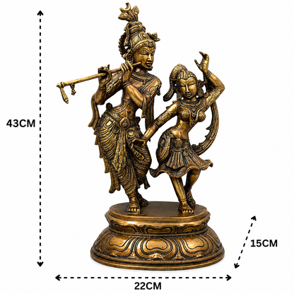 Brass Radha Krishna Idol Murti – Fine - Handcrafted Pooja Decor by The Brasstown - Lifestyle Setup