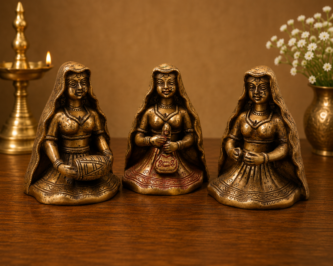 Handcrafted Brass Musician Sculpture – Brass Musical Figurines Sculpture for Home Décor &amp; Luxury Gifting 6.5 Inch