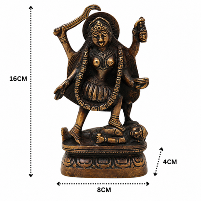 Brass Mahakali Idol Murti – Unique Chola - Handcrafted Pooja Decor by The Brasstown - Lifestyle Setup