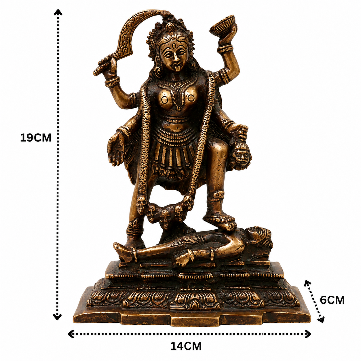 Brass Mahakali Idol Murti – Unique Chola - Handcrafted Pooja Decor by The Brasstown - Lifestyle Setup