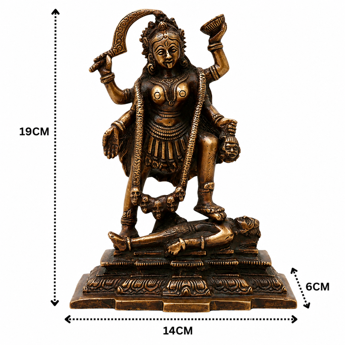 Brass Mahakali Idol Murti – Unique Chola - Handcrafted Pooja Decor by The Brasstown - Lifestyle Setup
