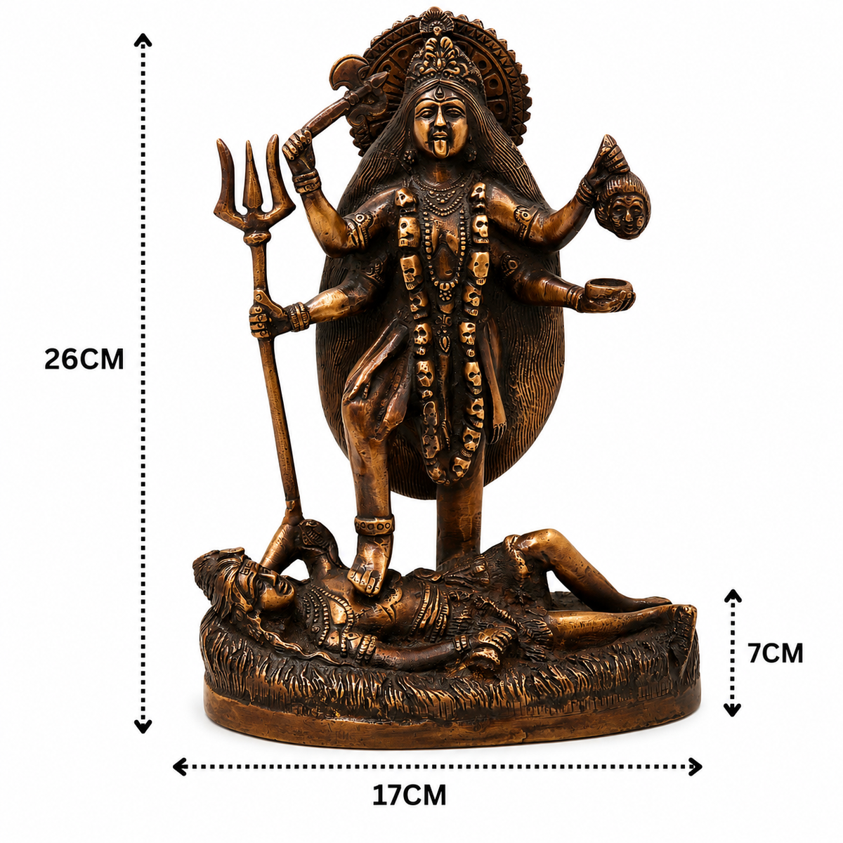 Brass Mahakali Idol Murti – Unique Chola - Handcrafted Pooja Decor by The Brasstown - Lifestyle Setup