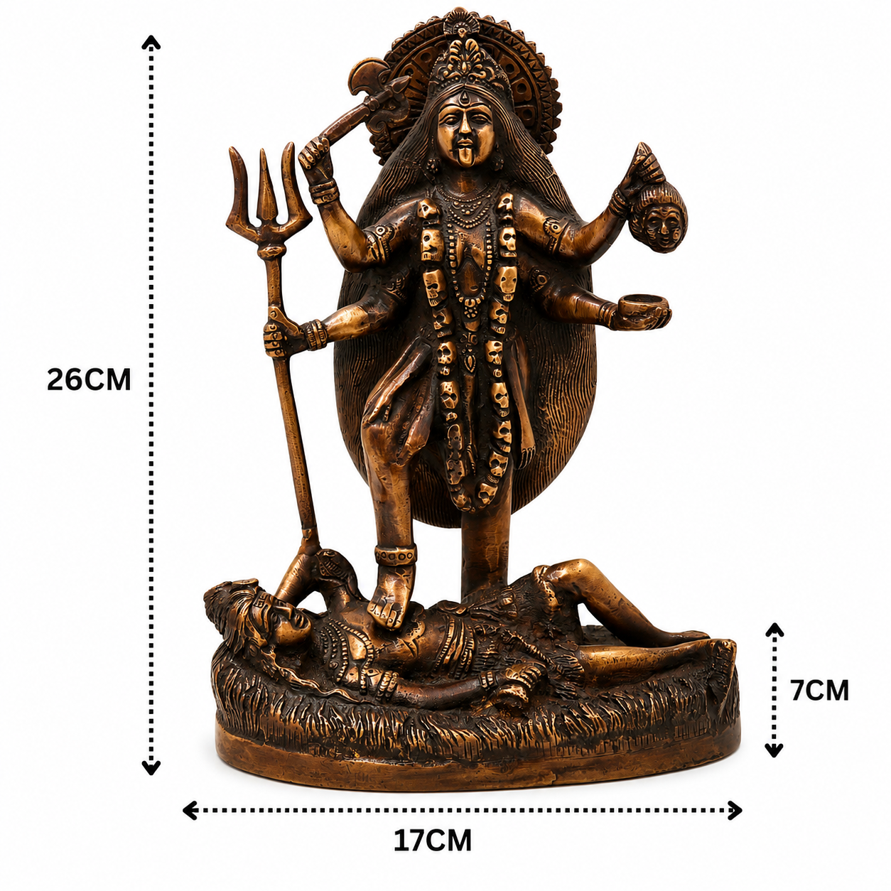 Brass Mahakali Idol Murti – Unique Chola - Handcrafted Pooja Decor by The Brasstown - Lifestyle Setup